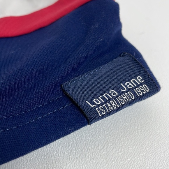 Lorna Jane Red White and Blue color block sports bra size small - Picture 2 of 9
